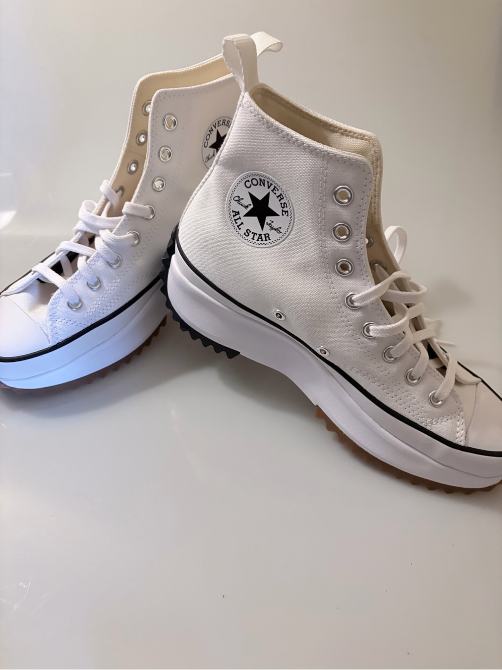 Converse White Platform Run Star Hike High-Top Sneakers